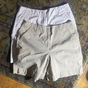 Talbots Women's White and Tan Shorts